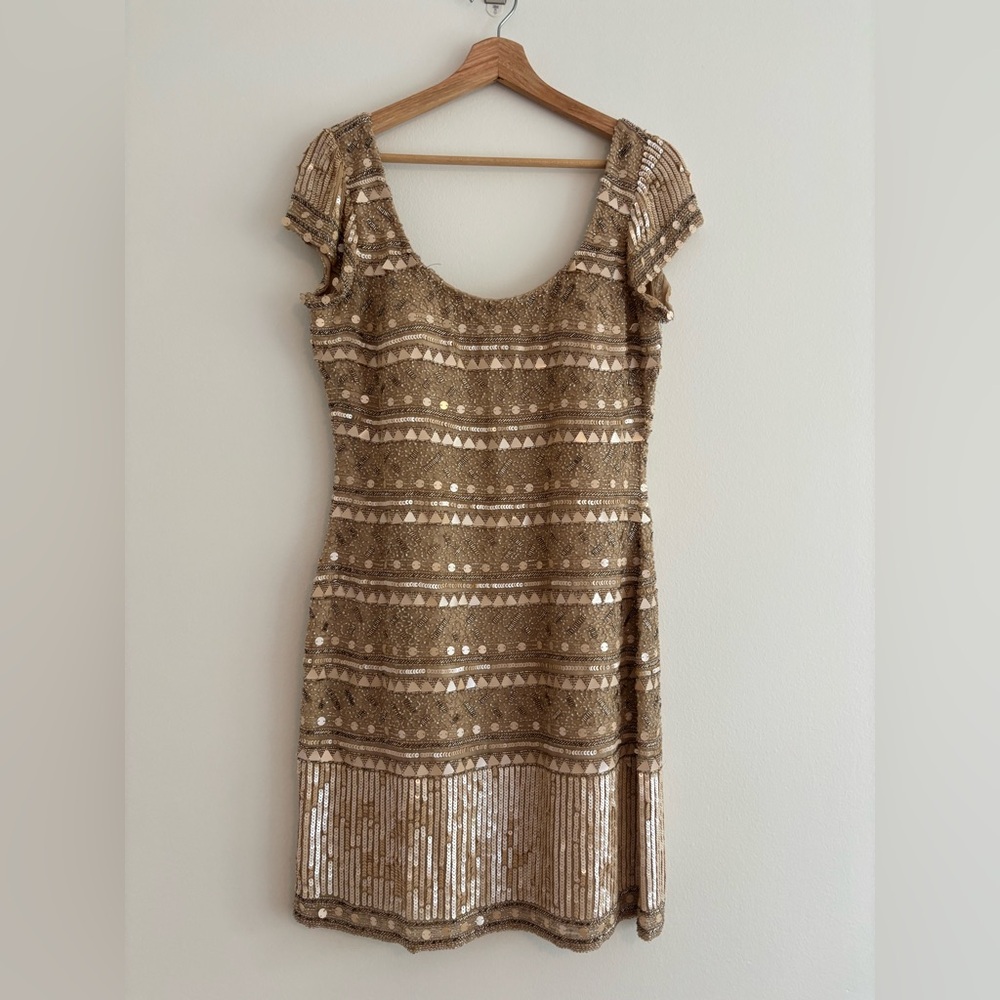 BNWOT Glamorous Gold Sequin Dress
